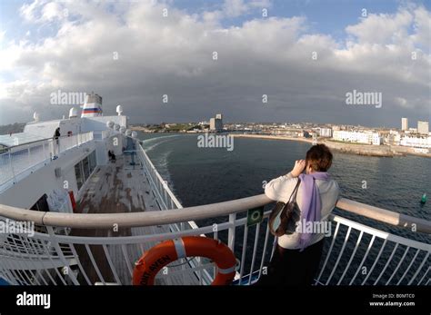 Deck of Pont Aven ferry Brittany Ferries Plymouth to Roscoff crossing ...