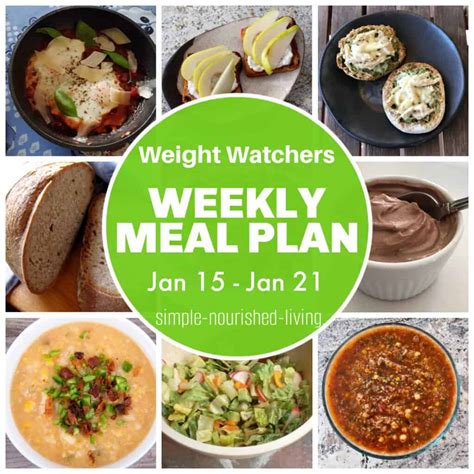 Weight Watchers Weekly Meal Plans Menus W Points