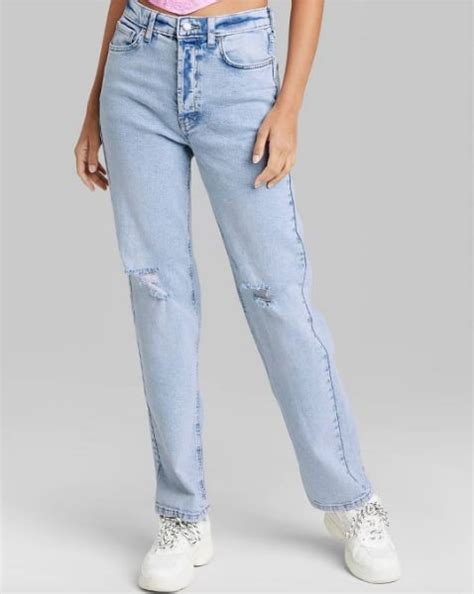 Wild Fable Womens Super High Rise Distressed Straight Jeans Best