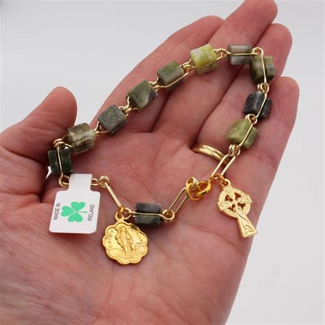 Connemara Marble Rosary Bracelet Square Stones ☘ Totally Irish Ts