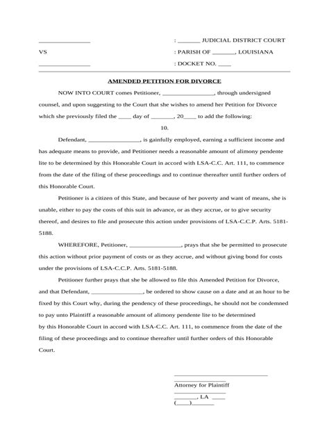 Amended Petition Doc Template Pdffiller