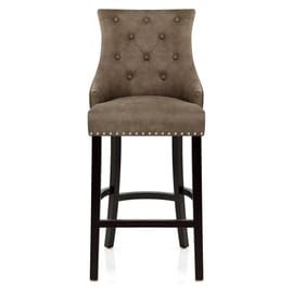 Carmen Leather Bar Stool Walnut Brown Atlantic Shopping