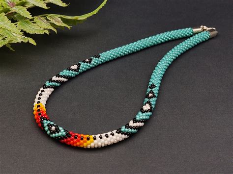 Ethnic Beaded Necklace For Women Turquoise Necklace Native American