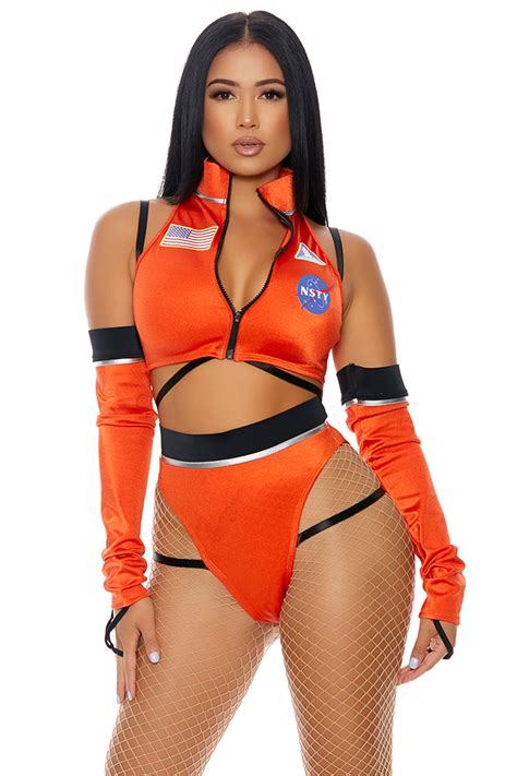 Give Me A Boost Astronaut Costume Sexy Orange Astronaut Costume Space