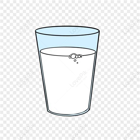 Hand Drawn Cup Of Milk Cartoon Style Glass Clipart Hand Painted Cup