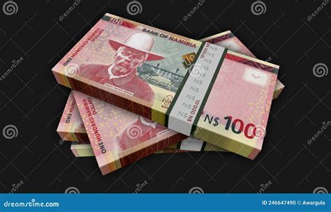 Namibia Dollar Money Banknotes Pack 3d Illustration Stock Illustration ...