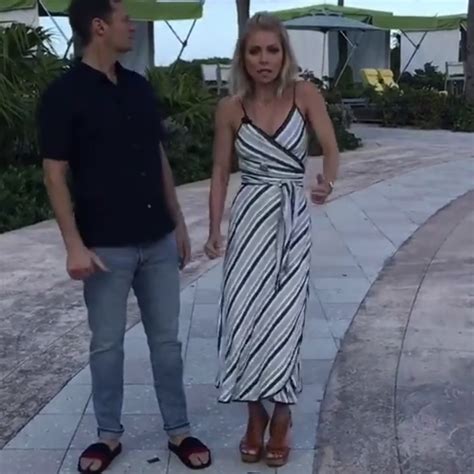 Kelly Ripas Striped Wrap Dress In The Bahamas