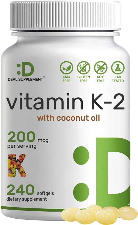 Vitamina K Mk Mcg C Psulas Blandas De Aceite De Coco