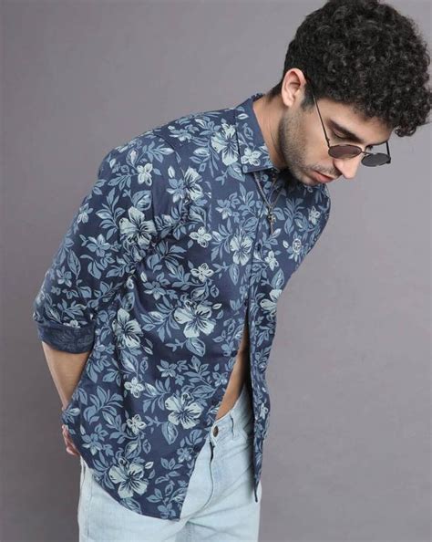 Floral Print Slim Fit Shirt Jiomart