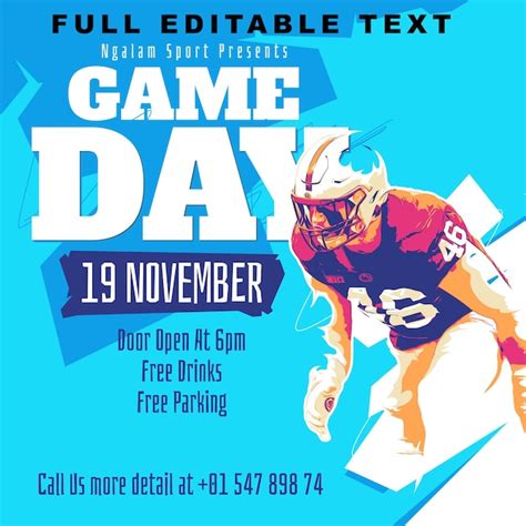 Premium Vector | Game day flyer design template