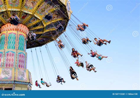 Funfair Swing Ride Editorial Photo Image Of Dawn Carnival 58715581