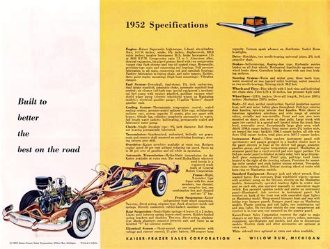 1952 Kaiser Full Line Brochure