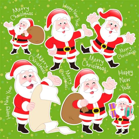 Premium Vector Cute Cartoon Santa Claus Collection