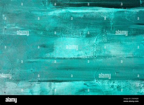 Green Turquoise Abstract Oil Painting On Canvas Stock Photo Alamy