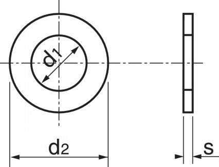 TABLEAU TAILLE RONDELLE PLATE ÉTROITE TYPE Z Inox A2 NFE 25514 PROTORX