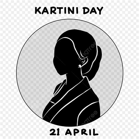 Kartini Black Shilhouette Illustration For Celebrating Day Kartini Day