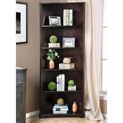 78 Mcafee Contemporary 5 Tier Corner Bookshelf Dark Walnut IoHOMES