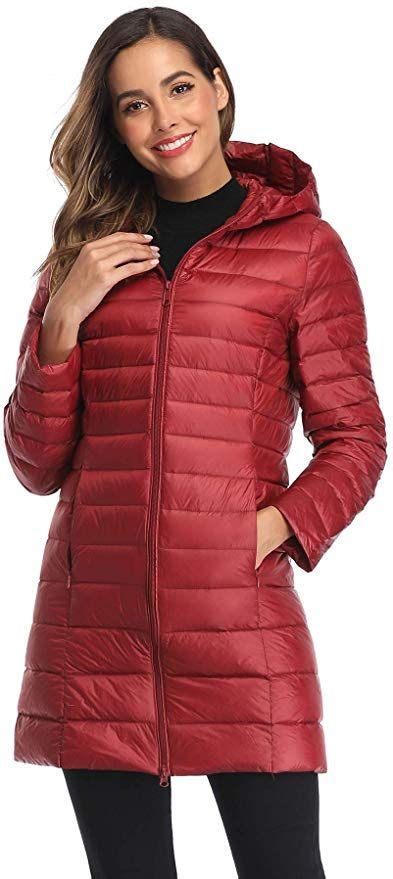 Obosoyo Women S Winter Packable Down Jacket Plus Size Ultralight Long