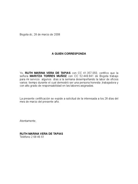 Carta Laboral Cómo Hacer Una Con Ejemplo De Un Modelo 2021