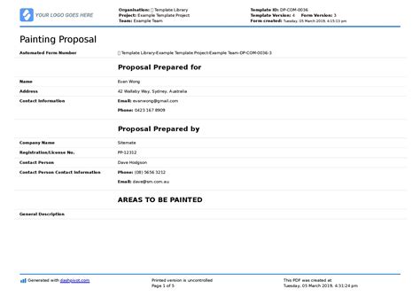 Painting Proposal Template PARAHYENA