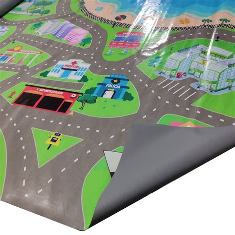 Pista De Carrinho Brincar Carrinho Tapete Lona Ilustrativo Elo7