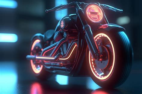 Premium AI Image | A motorcycle with neon lights that says's'on it