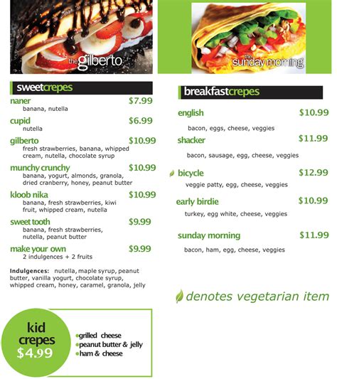 The Crepevine Orlando | Our Menu