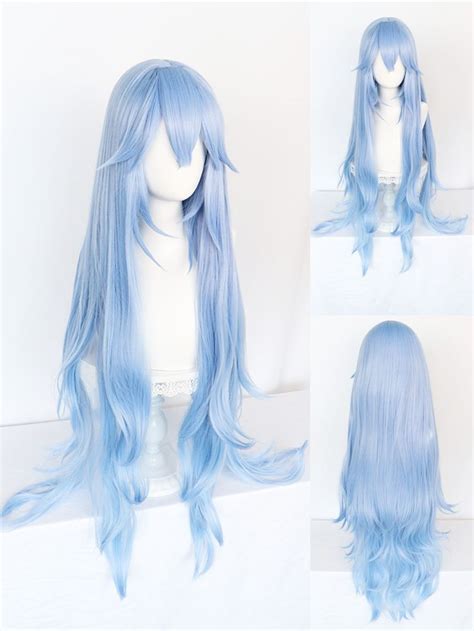 1pc Long Curly Cosplay Synthetic Wig With Bangs And 1pc Wig Cap Cosplay