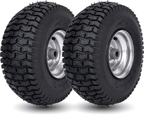 Set Of 2 20x8 00 8 Lawn And Garden Mower Turf Tires 4 Ply With Keyed Hub Wheel