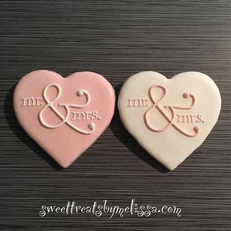 Melissa On Instagram Mr And Mrs Heart Shaped Cookies For A Bridal