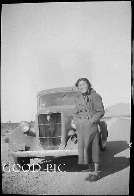 JK Uu Vintage Amateur Photo Negative Woman By A Car EBay