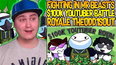 Fighting In Mr Beasts 100k Youtuber Battle Royale Reaction Youtube