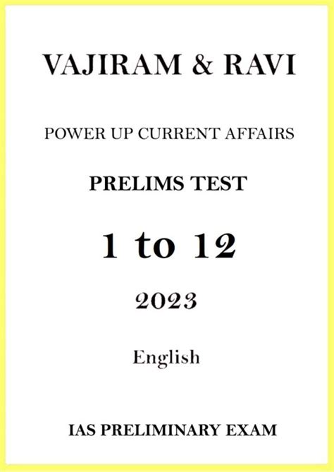 Vajiram And Ravi Powerup Gs And Current Affairs Pt Test Series