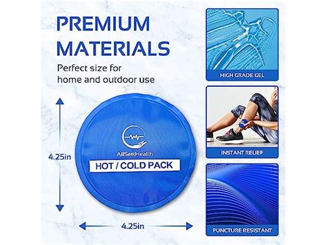 Allsett Health Reusable Round Hot And Cold Gel Ice Packs For Injuries