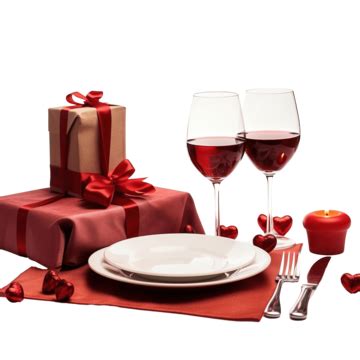 Concepto De Cena Romántica Mesa Romántica Del Día De San Valentín Con