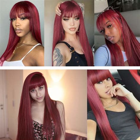 Straight Red Hair With Bangs