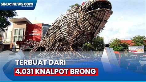 Ribuan Knalpot Brong Hasil Razia Dijadikan Patung Ikan Bandeng Di Pati