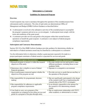 Fillable Online Nvcc Subrecipient Vs Contractor Guidelines For