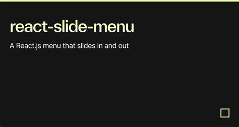 React Slide Menu Codesandbox