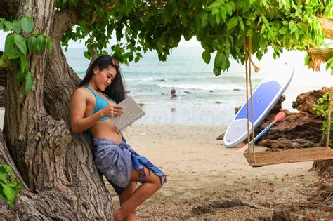 Asia Woman Wearing Bikini On The Beach Stock Photo Image Of Female Asia