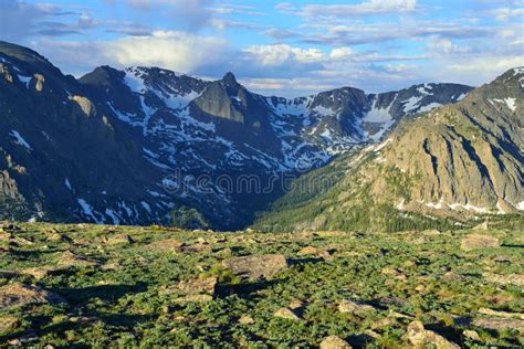 Rock Cut Overlook Of The Rocky Mountains From The High Alpine Trail