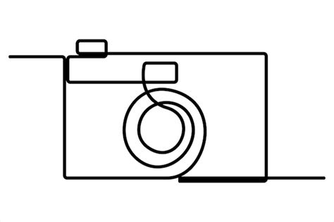 Dibujo Continuo De Una Sola Línea Arte De Línea Del Icono De La Cámara