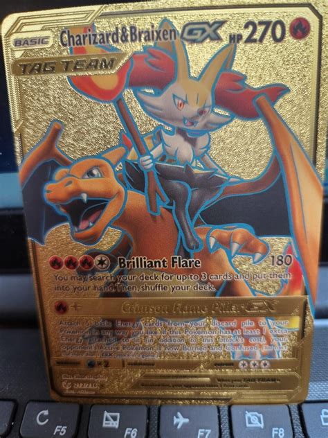 Mavin Charizard Braixen GX Tag Team Pokemon Gold Foil Card