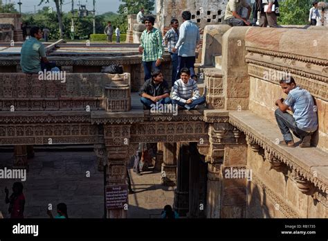 At the Adalaj Stepwell Stock Photo - Alamy