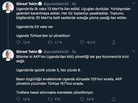 Neden TT oldu on Twitter CHP li Gürsel Tekin in tweet leri