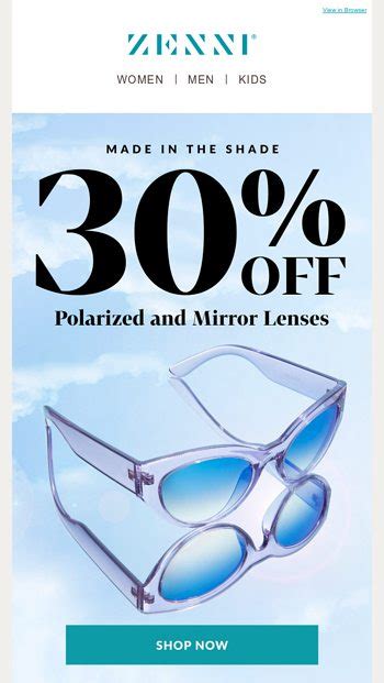 Don’t Miss Out On 30 Off Polarized Lenses And Mirror Finishes Zenni Optical Email Archive