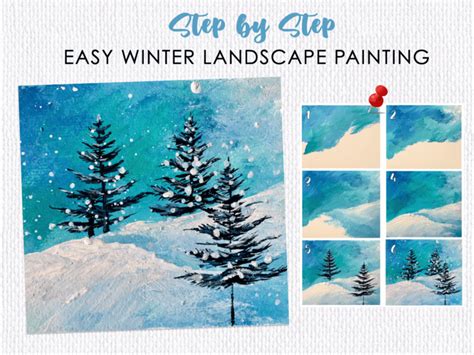 Winter Lake Acrylic Painting Easy Winter Painting Ideas For Beginners