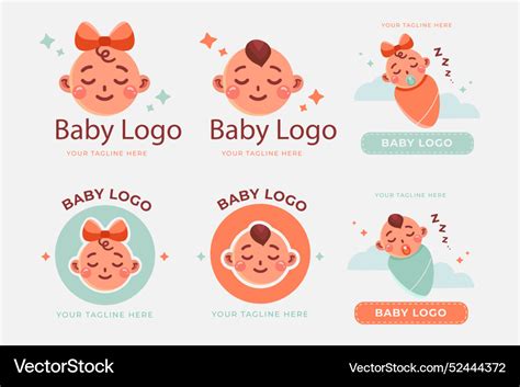 Collection Of Cute Baby Logos Royalty Free Vector Image