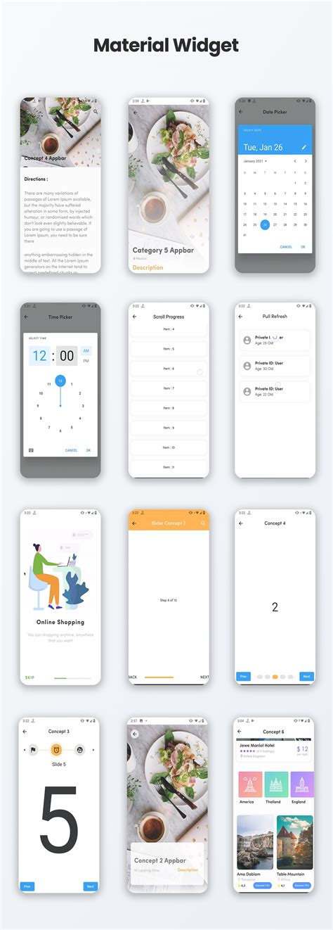 Flutter Material Widget Component In Ui Kit Flutter Bigkit Buy Apps