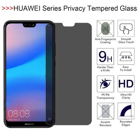 9H 2 5D Privacy Screen Protector F For HuaWei Y3 Y5 Y6 Y7 Y9 2017 2018